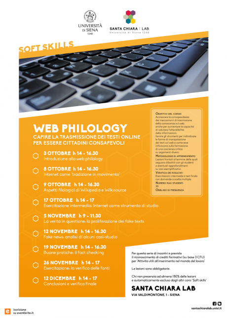 Ciclo di lezioni “Web Philology”