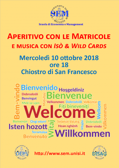 Festa di benvenuto alle matricole Scuola Sem Festa di benvenuto alle matricole Scuola Sem