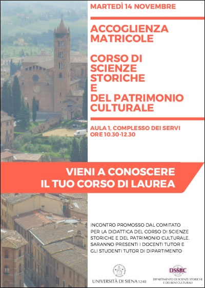  accoglienza delle matricole del corso di laurea in Scienze storiche e del patrimonio culturale