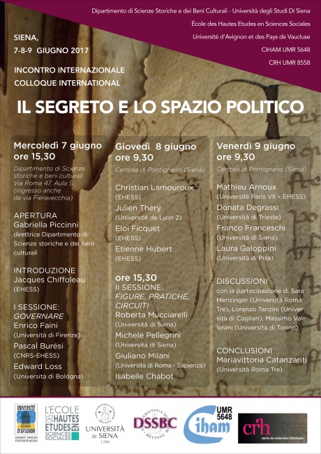 Incontro internazionale "Il segreto e lo spazio politico" Incontro internazionale "Il segreto e lo spazio politico"