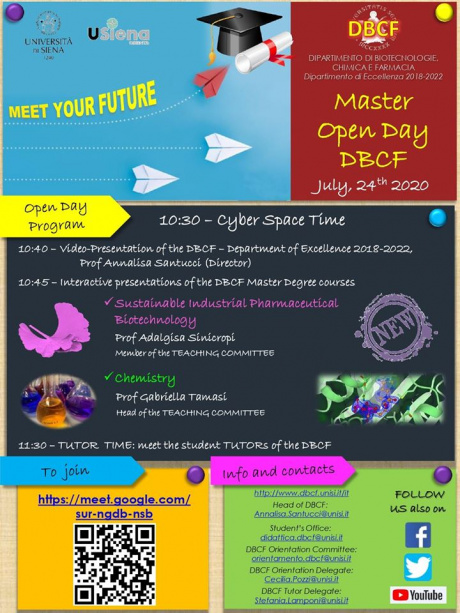 Master Open Day dipartimento Biotecnologie, chimica e farmacia Master Open Day dipartimento Biotecnologie, chimica e farmacia