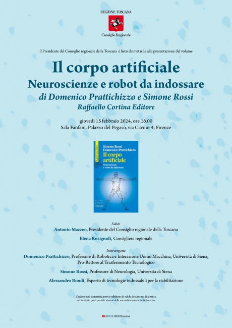 Al Consiglio regionale della Toscana la presentazione del volume "Il corpo artificiale"