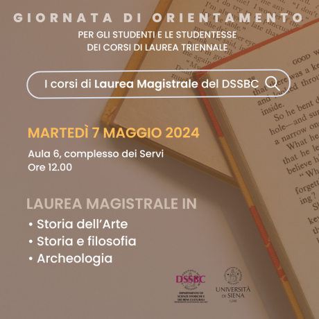 Dipartimento di Scienze storiche e dei beni culturali: giornate di orientamento per i dottorati di ricerca e i corsi di laurea magistrale