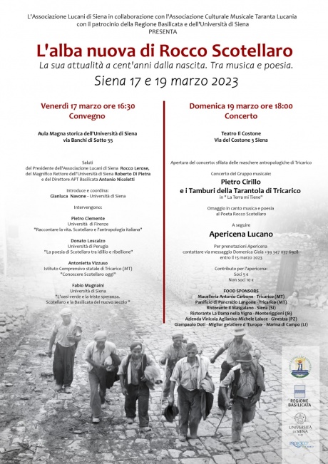Convegno "L'alba nuova di Rocco Scotellaro" Convegno "L'alba nuova di Rocco Scotellaro"