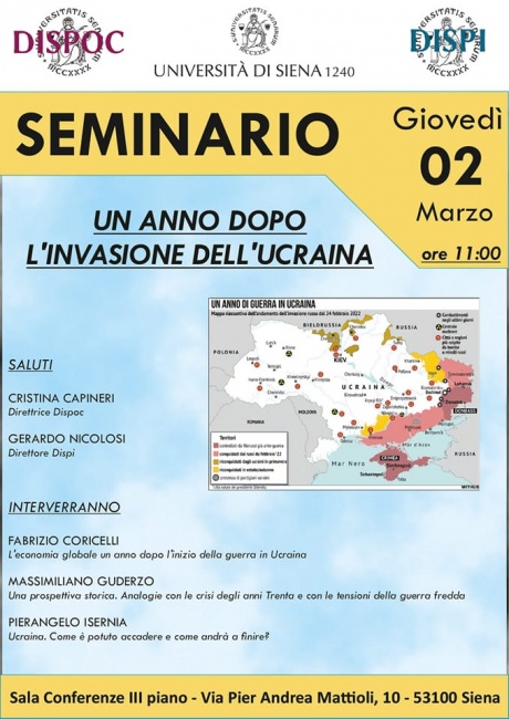 Seminario "Un anno dopo l'invasione dell'Ucraina"