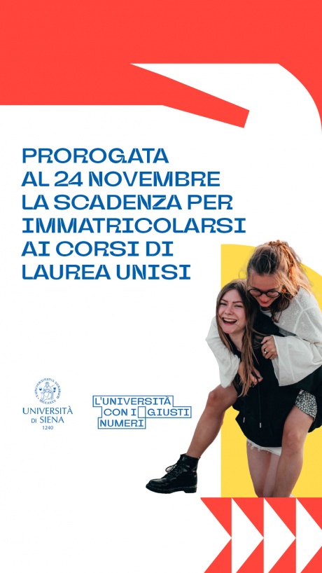 Prorogata al 24 novembre la scadenza per le immatricolazioni e per le iscrizioni agli anni successivi al 1°