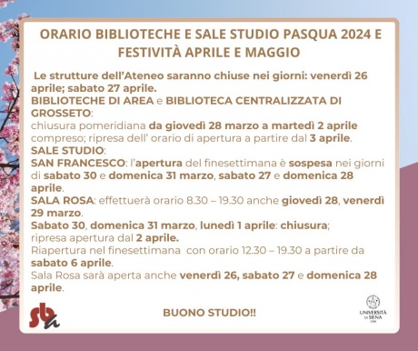 Festività pasquali 2024: gli orari delle biblioteche