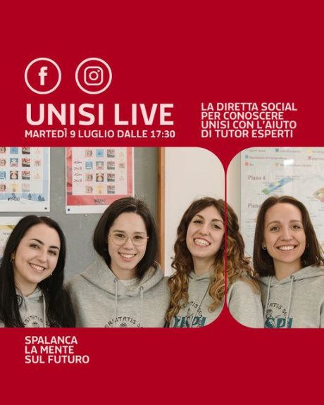 UNISI LIVE! Un passo verso le immatricolazioni UNISI LIVE! Un passo verso le immatricolazioni