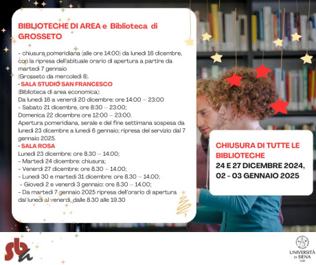 Festività natalizie 2024-2025: le strutture aperte e gli orari