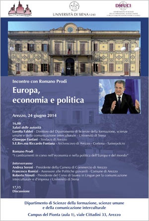 locandina "I cambiamenti in corso nell'economia e nella politica dell'Europa e del mondo"