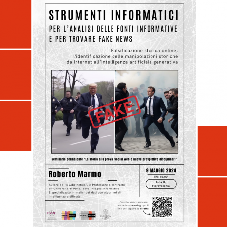 Seminario “Strumenti informatici per l'analisi delle fonti informative e per trovare fake news storiche”