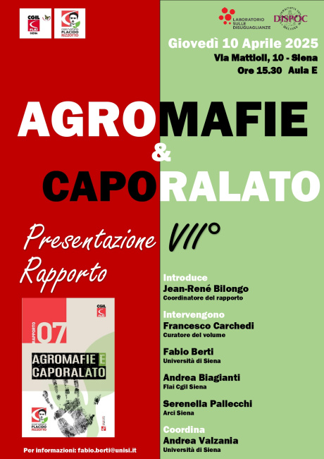 presentazione del settimo rapporto  "Agromafie e caporalato"