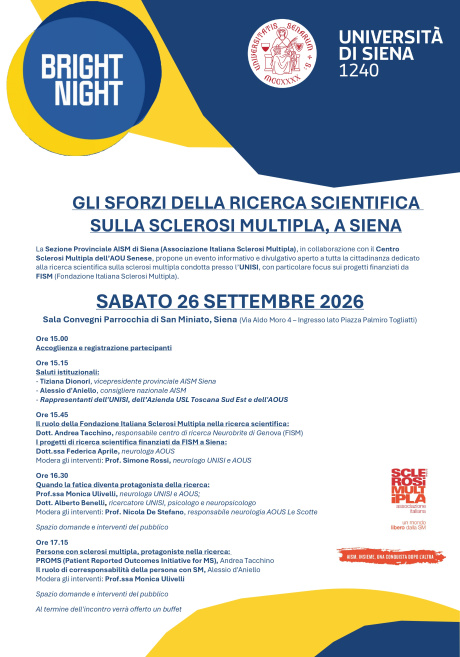 Gli sforzi della ricerca scientifica sulla sclerosi multipla, a Siena Gli sforzi della ricerca scientifica sulla sclerosi multipla, a Siena
