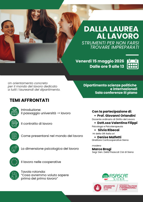 tavola rotonda “Dalla laurea al lavoro: strumenti per non farsi trovare impreparati” tavola rotonda “Dalla laurea al lavoro: strumenti per non farsi trovare impreparati”