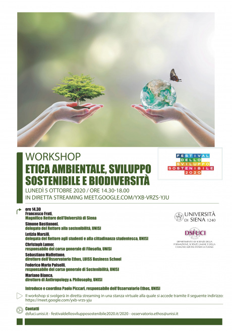 Workshop "Etica ambientale, sviluppo sostenibile, biodiversità"