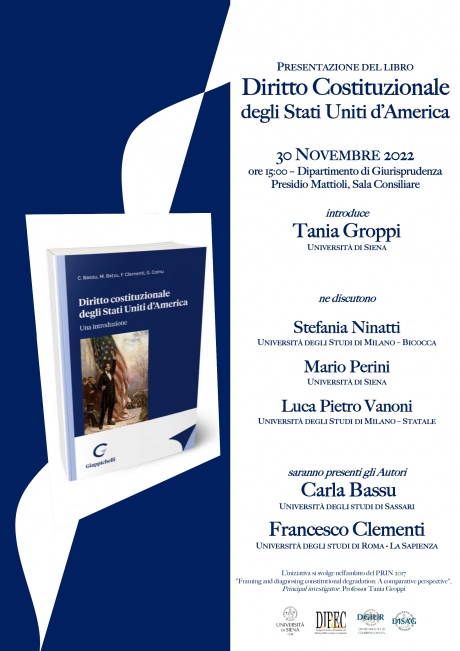 Presentazione del libro "Diritto Costituzionale degli Stati Uniti d'America” Presentazione del libro "Diritto Costituzionale degli Stati Uniti d'America”