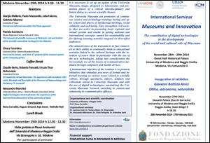 locandina "Museums and Innovation" locandina "Museums and Innovation"