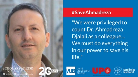 Appello per la liberazione del Dr. Ahmadreza Djalali da parte di tre importanti università europee Appello per la liberazione del Dr. Ahmadreza Djalali da parte di tre importanti università europee