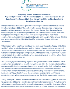 Simposio "Prosperity, People, and Planet in the Cities"