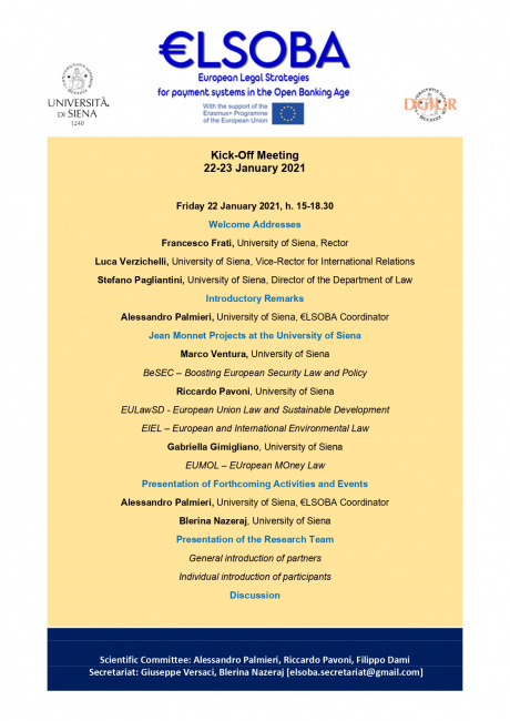 Kick-off meeting progetto €LSOBA Kick-off meeting progetto €LSOBA