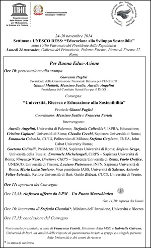 locandina settimana UNESCO DESS