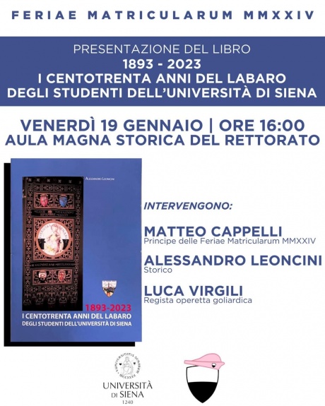 Presentazione libro “1893-2023. I 130 anni del labaro degli studenti dell'Università di Siena”