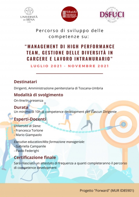 Percorso formativo “Management di high performance team, gestione delle diversità in carcere e lavoro intramurario” Percorso formativo “Management di high performance team, gestione delle diversità in carcere e lavoro intramurario”