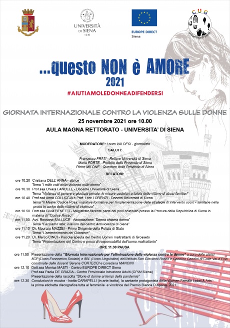 Giornata internazionale contro la violenza sulle donne - Evento all’Università di Siena Giornata internazionale contro la violenza sulle donne - Evento all’Università di Siena