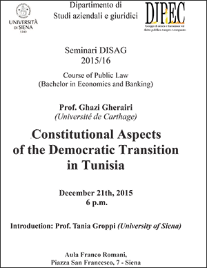 seminario "Constitutional Aspects of the Democratic Transition in Tunisia"