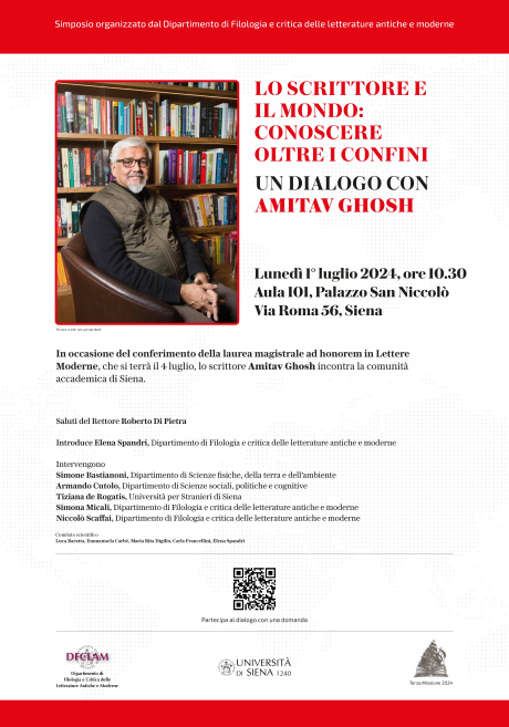 Lo scrittore Amitav Ghosh incontra la comunità accademica