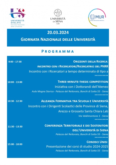Giornata Nazionale delle Università Giornata Nazionale delle Università