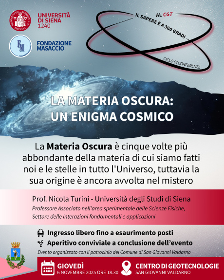 Conferenza "La materia oscura: un enigma cosmico" Conferenza "La materia oscura: un enigma cosmico"