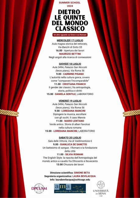 Summer School "Dietro le quinte del mondo classico. Un altro sguardo sui Greci e sui Romani"
