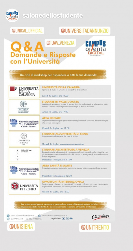 Su Campus Orienta Digital il video "Studiare all'Università di Siena"