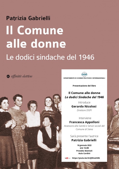 Presentazione del libro "Il Comune alle donne. Le dodici sindache dal 1946" 