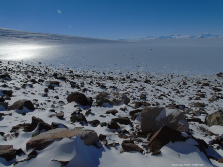 La calotta antartica orientale vista dalle Montagne Transantartiche 