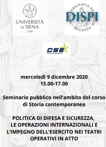 Seminario "Politica di difesa e sicurezza, le operazioni internazionali e l’impegno dell’esercito nei teatri operativi in atto"