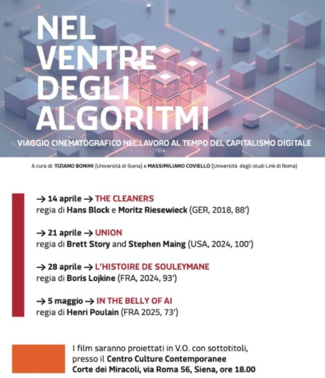 Rassegna cinematografica "Nel ventre degli algoritmi"