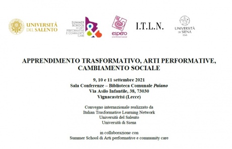Convegno internazionale “Apprendimento trasformativo, arti performative, cambiamento sociale”