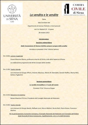 Locandina "Convegno La vendita e le vendite"