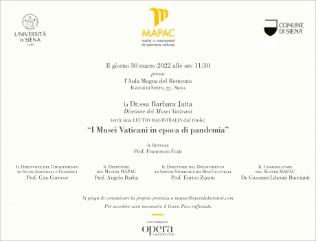 lectio magistralis “I Musei Vaticani in epoca di pandemia”