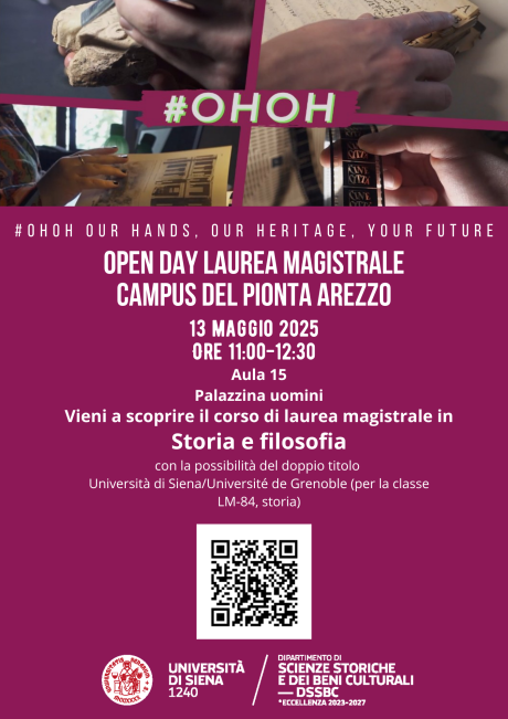 Open Day Laurea Magistrale Storia e Filosofia - Arezzo (DSSBC) Open Day Laurea Magistrale Storia e Filosofia - Arezzo (DSSBC)