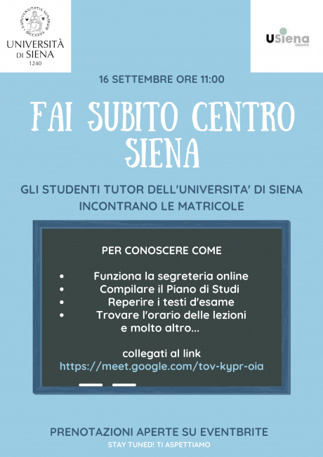 Orientamento per le matricole Orientamento per le matricole