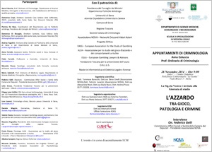 L'azzardo tra gioco, patologia e crimine"