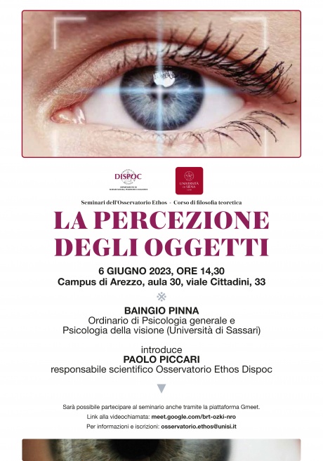  seminario "La percezione degli oggetti".