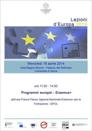 Locandina Programmi europei -  Erasmus+ 