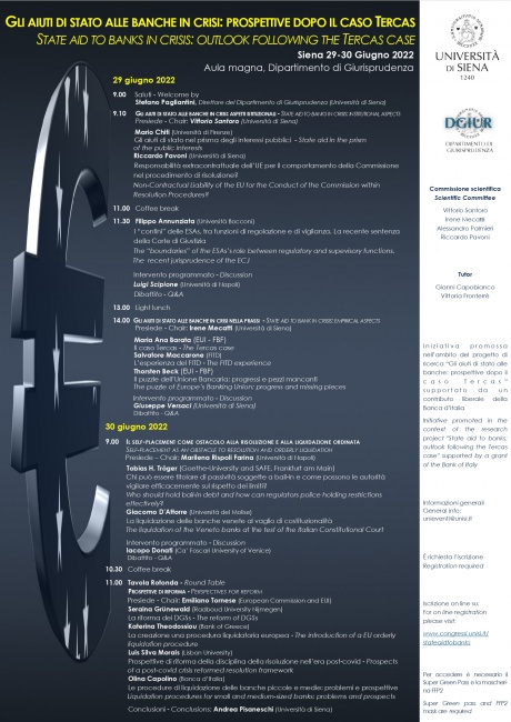 “Gli aiuti di stato alle banche in crisi: prospettive dopo il caso Tercas”
