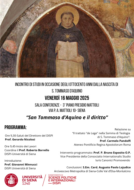 “San Tommaso d’Aquino e il diritto”