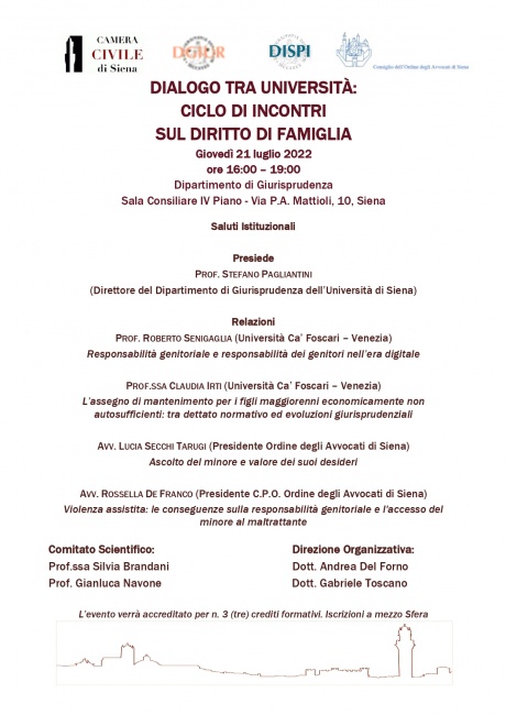 Dialogo tra Università: ciclo di incontri sul diritto di famiglia
