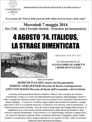 Locandina documentario Italicus